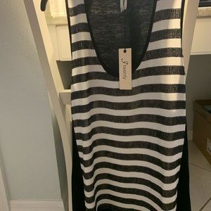 Black and white striped top